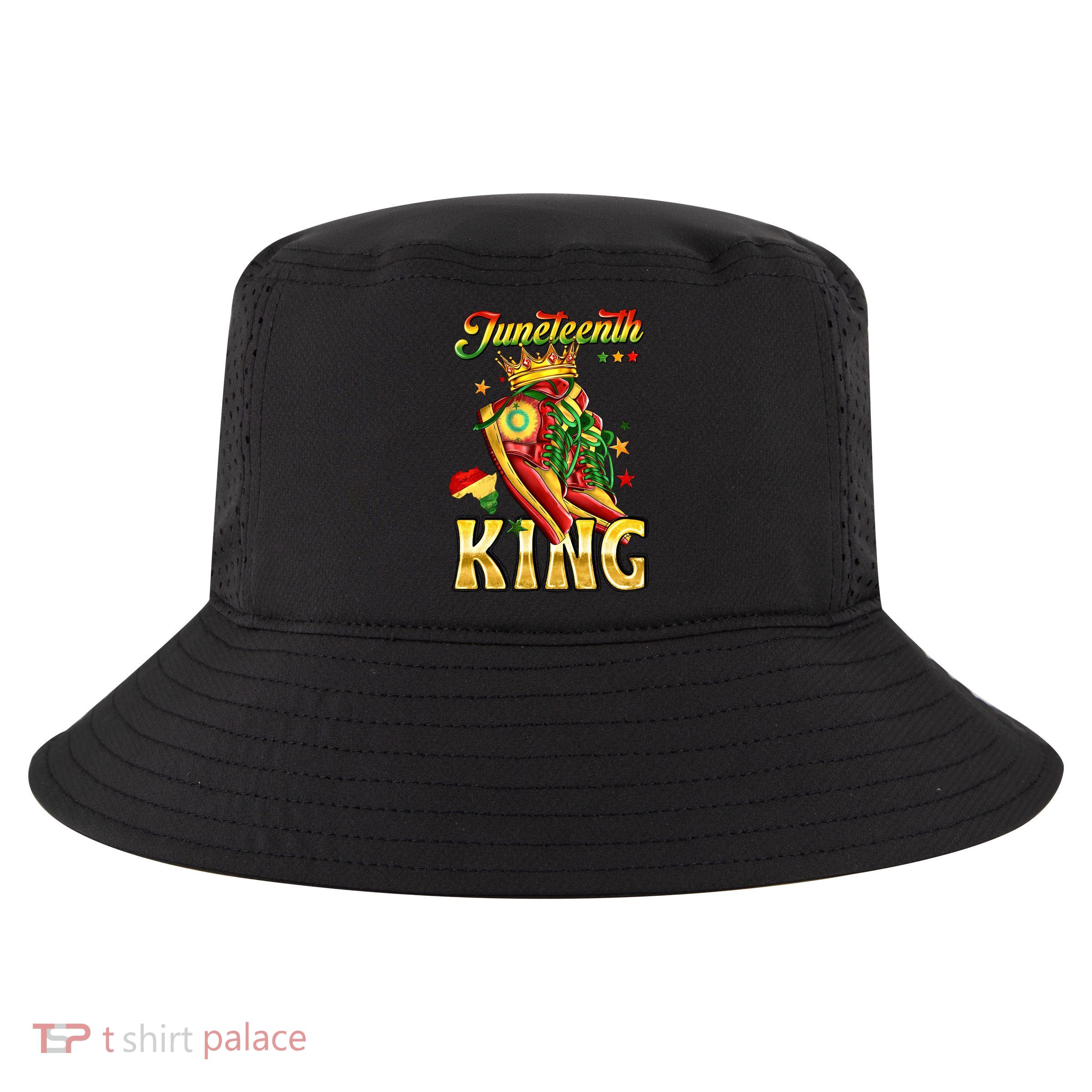 Juneteenth King Funny Shoe Steppin Into Juneteenth Black King Cool Comfort Performance Bucket Hat