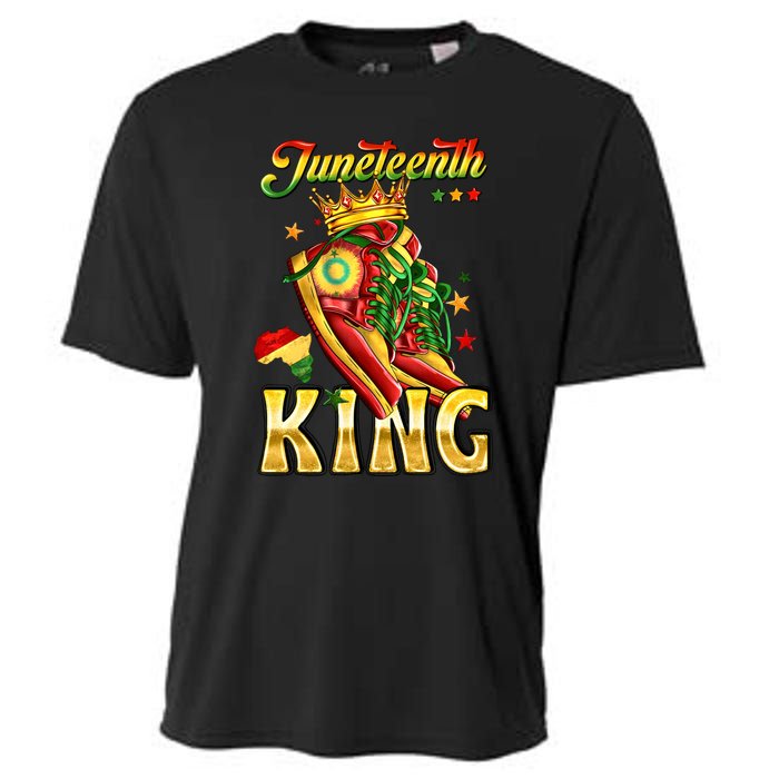 Juneteenth King Funny Shoe Steppin Into Juneteenth Black King Cooling Performance Crew T-Shirt