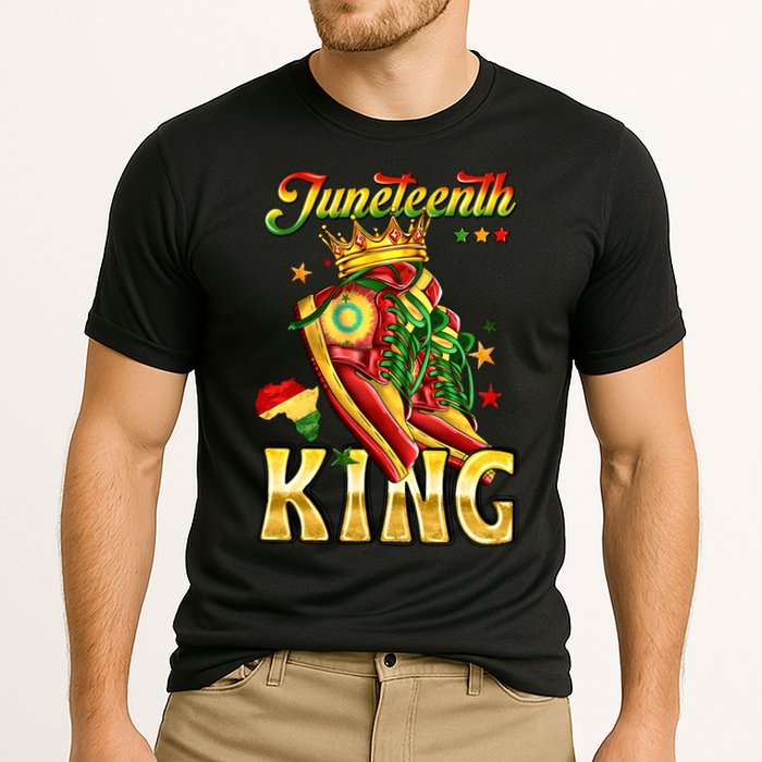 Juneteenth King Funny Shoe Steppin Into Juneteenth Black King Performance Shirt