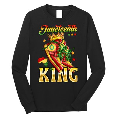 Juneteenth King Funny Shoe Steppin Into Juneteenth Black King Long Sleeve Shirt