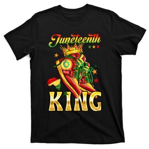 Juneteenth King Funny Shoe Steppin Into Juneteenth Black King T-Shirt