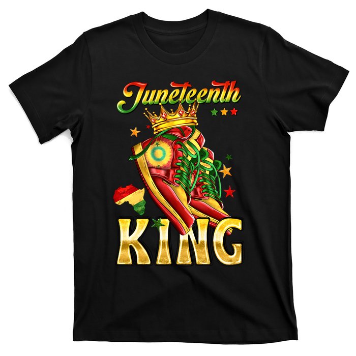 Juneteenth King Funny Shoe Steppin Into Juneteenth Black King T-Shirt