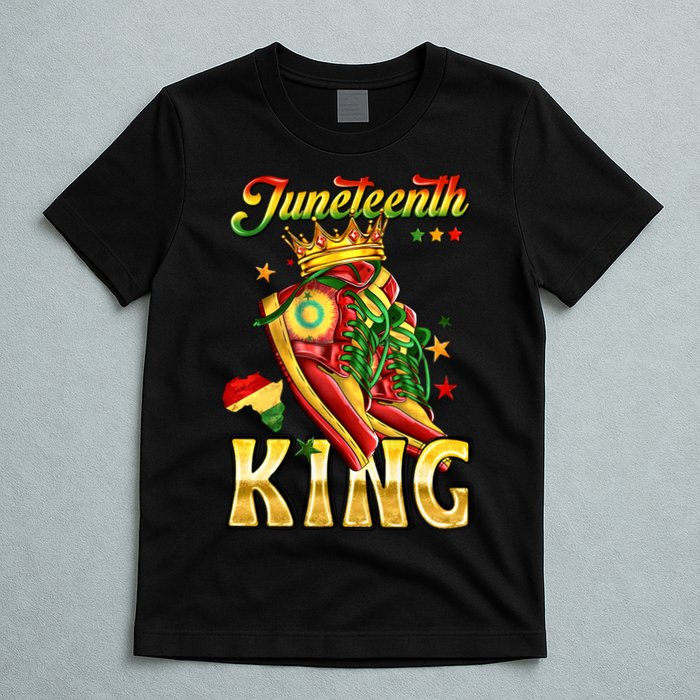 Juneteenth King Funny Shoe Steppin Into Juneteenth Black King T-Shirt