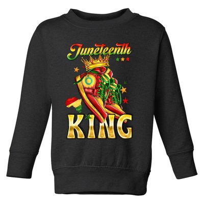 Juneteenth King Funny Shoe Steppin Into Juneteenth Black King Toddler Sweatshirt