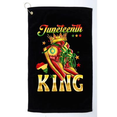 Juneteenth King Funny Shoe Steppin Into Juneteenth Black King Golf Towel