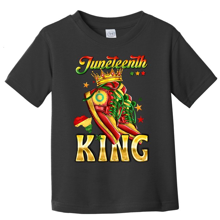 Juneteenth King Funny Shoe Steppin Into Juneteenth Black King Toddler T-Shirt