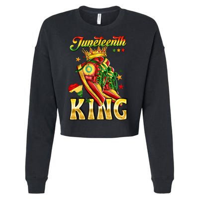 Juneteenth King Funny Shoe Steppin Into Juneteenth Black King Cropped Pullover Crew