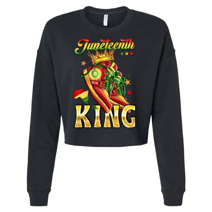 Juneteenth King Funny Shoe Steppin Into Juneteenth Black King Cropped Pullover Crew