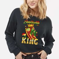Juneteenth King Funny Shoe Steppin Into Juneteenth Black King Cropped Pullover Crew