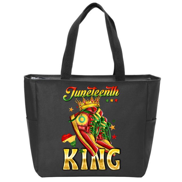 Juneteenth King Funny Shoe Steppin Into Juneteenth Black King Zip Tote Bag