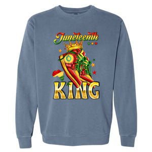 Juneteenth King Funny Shoe Steppin Into Juneteenth Black King Garment-Dyed Sweatshirt