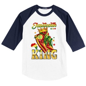 Juneteenth King Funny Shoe Steppin Into Juneteenth Black King Baseball Sleeve Shirt