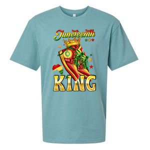 Juneteenth King Funny Shoe Steppin Into Juneteenth Black King Sueded Cloud Jersey T-Shirt