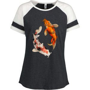 Japanese Koi Fish Enza Ladies Jersey Colorblock Tee