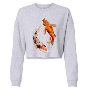 Japanese Koi Fish Cropped Pullover Crew