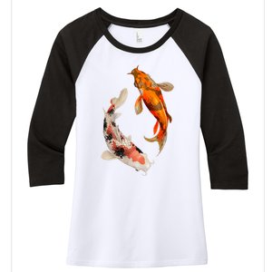 Japanese Koi Fish Women's Tri-Blend 3/4-Sleeve Raglan Shirt