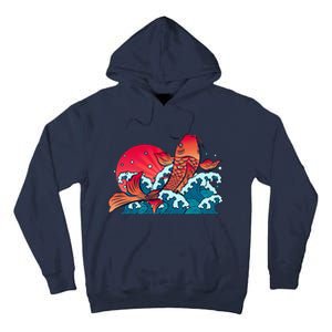 Japanese Koi Fish Breaching The Water Sunset Tall Hoodie