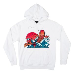 Japanese Koi Fish Breaching The Water Sunset Hoodie