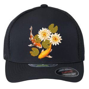 Japanese Koi Fish Japan Butterfly Carp Nishikigoi Fish Pond Flexfit Unipanel Trucker Cap