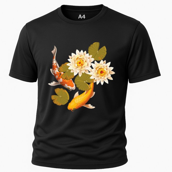 Japanese Koi Fish Japan Butterfly Carp Nishikigoi Fish Pond Cooling Performance Crew T-Shirt