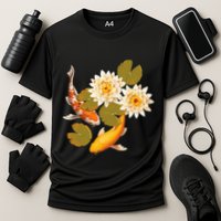 Japanese Koi Fish Japan Butterfly Carp Nishikigoi Fish Pond Cooling Performance Crew T-Shirt