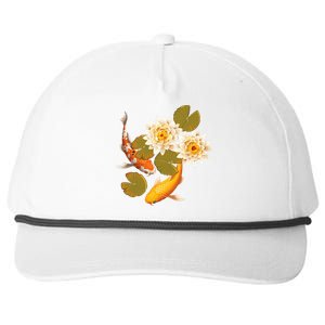 Japanese Koi Fish Japan Butterfly Carp Nishikigoi Fish Pond Snapback Five-Panel Rope Hat