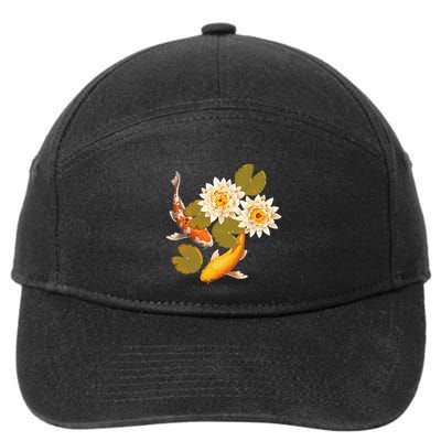 Japanese Koi Fish Japan Butterfly Carp Nishikigoi Fish Pond 7-Panel Snapback Hat