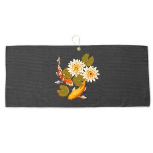 Japanese Koi Fish Japan Butterfly Carp Nishikigoi Fish Pond Large Microfiber Waffle Golf Towel