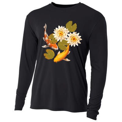 Japanese Koi Fish Japan Butterfly Carp Nishikigoi Fish Pond Cooling Performance Long Sleeve Crew