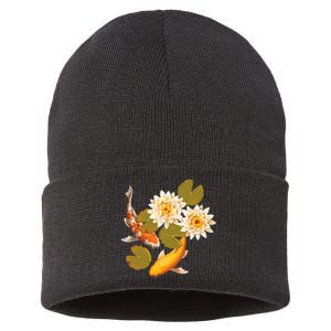 Japanese Koi Fish Japan Butterfly Carp Nishikigoi Fish Pond Sustainable Knit Beanie