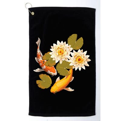 Japanese Koi Fish Japan Butterfly Carp Nishikigoi Fish Pond Golf Towel