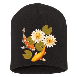 Japanese Koi Fish Japan Butterfly Carp Nishikigoi Fish Pond Short Acrylic Beanie