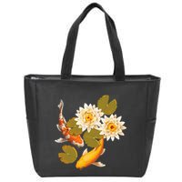 Japanese Koi Fish Japan Butterfly Carp Nishikigoi Fish Pond Zip Tote Bag