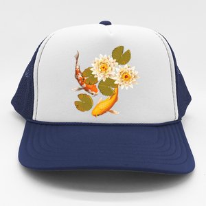 Japanese Koi Fish Japan Butterfly Carp Nishikigoi Fish Pond Trucker Hat