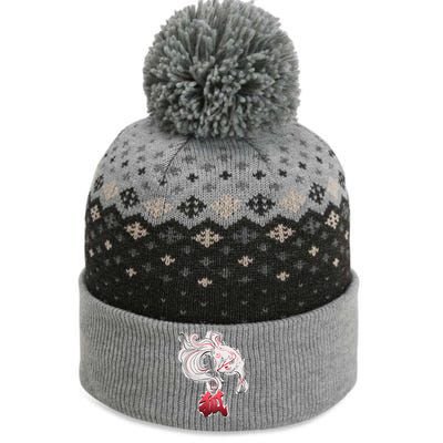 Japanese Kitsune Fox Brush Art The Baniff Cuffed Pom Beanie