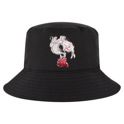 Japanese Kitsune Fox Brush Art Cool Comfort Performance Bucket Hat