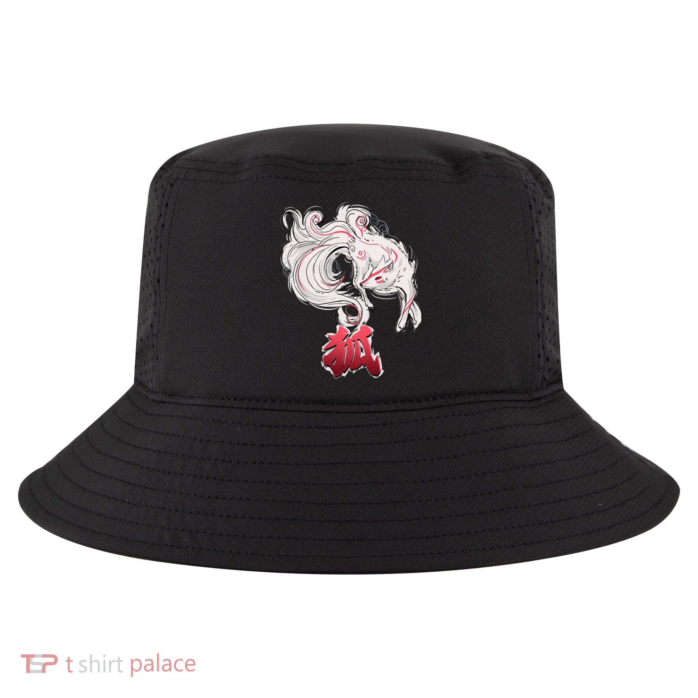 Japanese Kitsune Fox Brush Art Cool Comfort Performance Bucket Hat