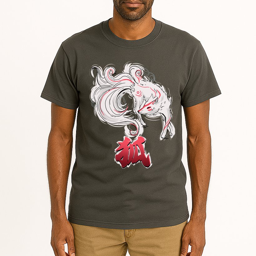 Japanese Kitsune Fox Brush Art Tall T-Shirt
