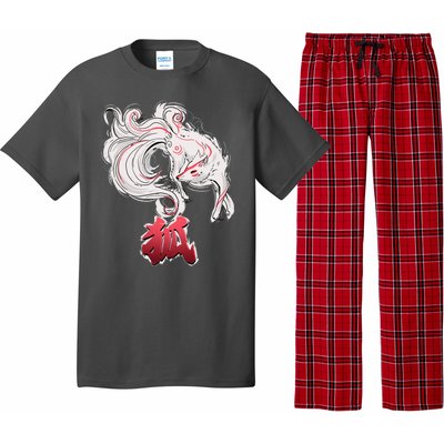 Japanese Kitsune Fox Brush Art Pajama Set