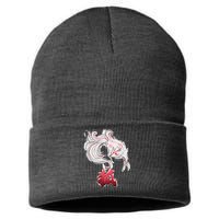 Japanese Kitsune Fox Brush Art Sustainable Knit Beanie