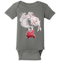 Japanese Kitsune Fox Brush Art Baby Bodysuit
