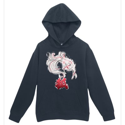 Japanese Kitsune Fox Brush Art Urban Pullover Hoodie