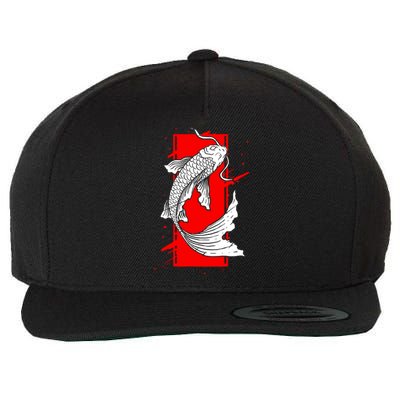 Japan Koi Fish Japanese Tattoo Wool Snapback Cap