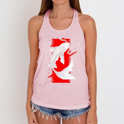 Japan Koi Fish Japanese Tattoo Women's Knotted Racerback Tank