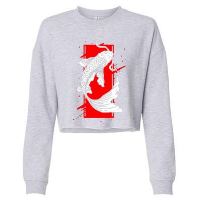 Japan Koi Fish Japanese Tattoo Cropped Pullover Crew