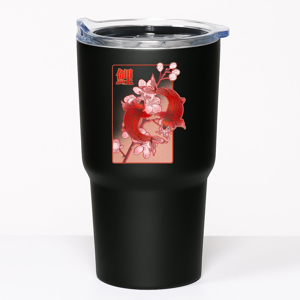 Japanese Koi Fish And Cherry Blossoms Tumbler