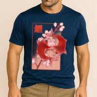 Japanese Koi Fish And Cherry Blossoms Cooling Performance Crew T-Shirt