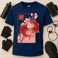 Japanese Koi Fish And Cherry Blossoms Cooling Performance Crew T-Shirt