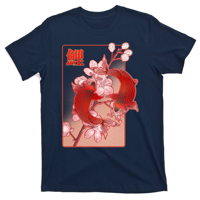 Japanese Koi Fish And Cherry Blossoms T-Shirt