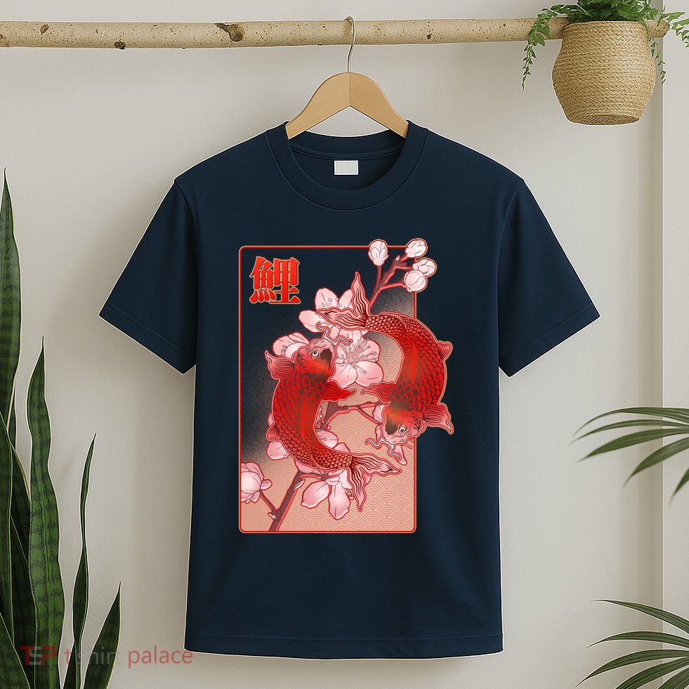 Japanese Koi Fish And Cherry Blossoms T-Shirt